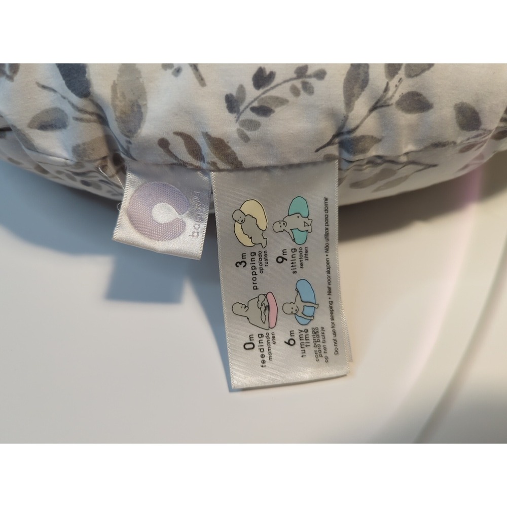 Boppy Original Nursing Pillow and Positioner Grey Botanical Leaf Slipcover - Picture 3 of 7
